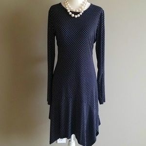 Michael Kors Medium Knee-length Black + White Dot Jersey Dress. Classic!
